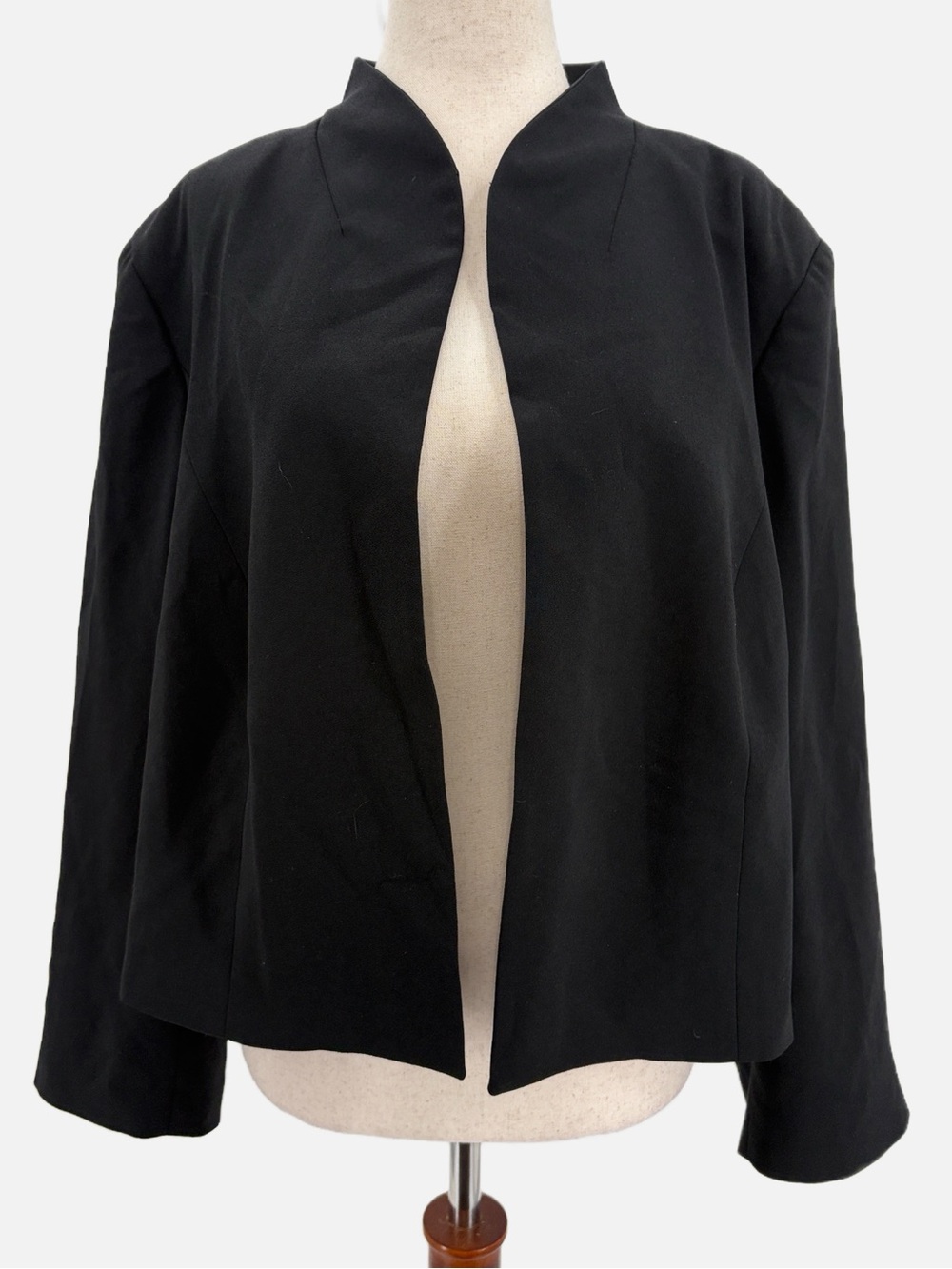 Marina Rinaldi Black Open Front Jacket Plus Size 20 Structured Collar